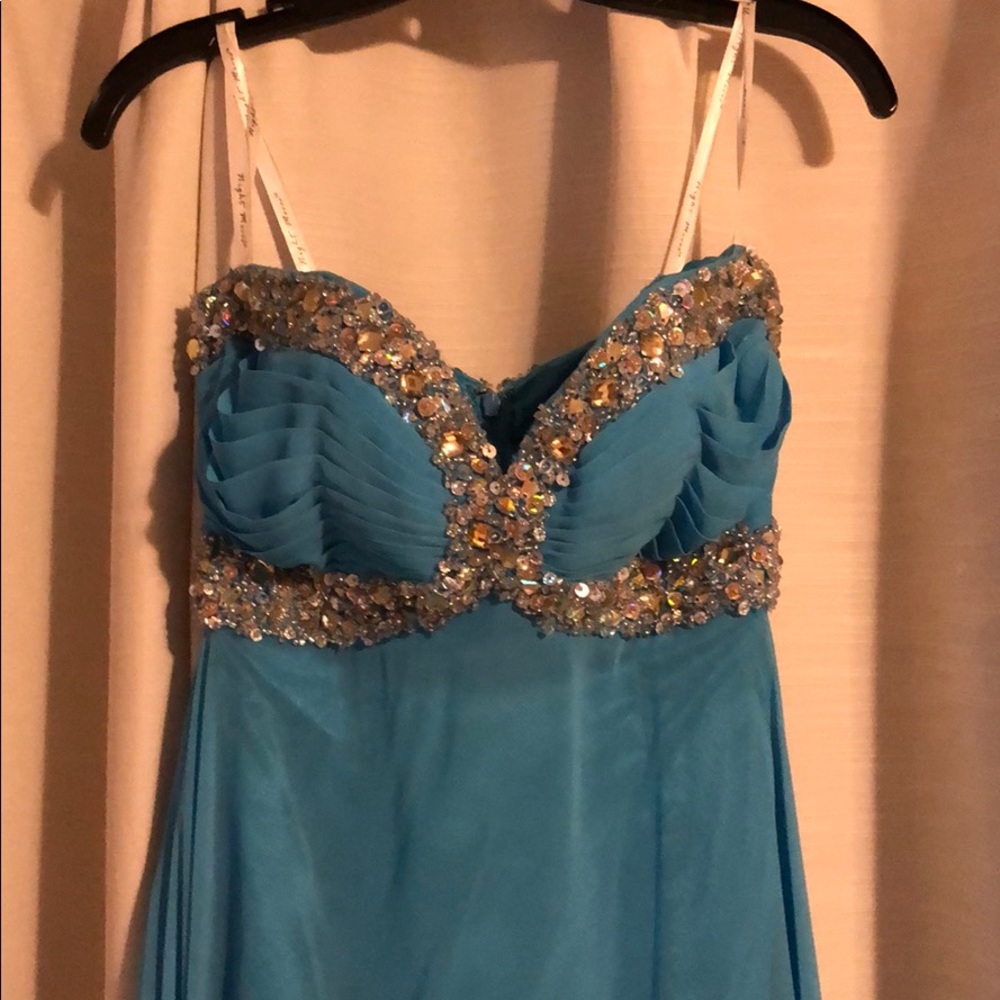 NIGHT MOVES Blue Jewel Prom Dress Size 2